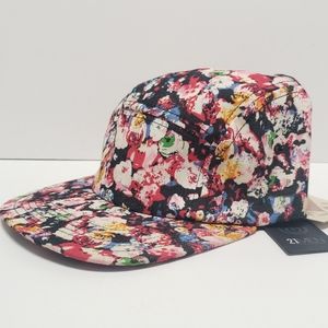NWT 21 Men Floral 5-Panel Strap-back Hat NEW
